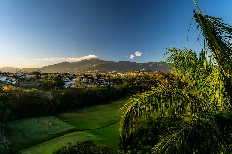 Mountain landscape and tropical valley view in Costa Rica Central Valley, digital detox retreat destination in Central America