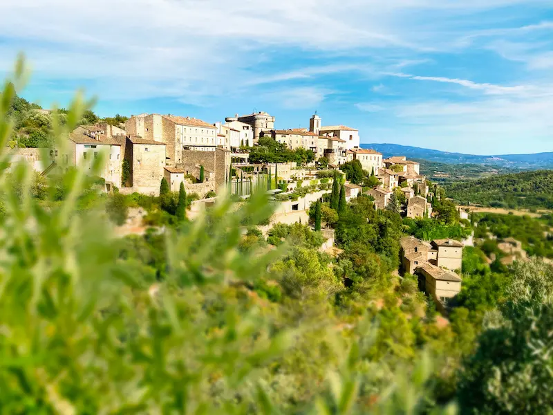 Hilltop village of Gordes overlooking the Luberon valley in Provence, France digital detox retreat destination in Europe